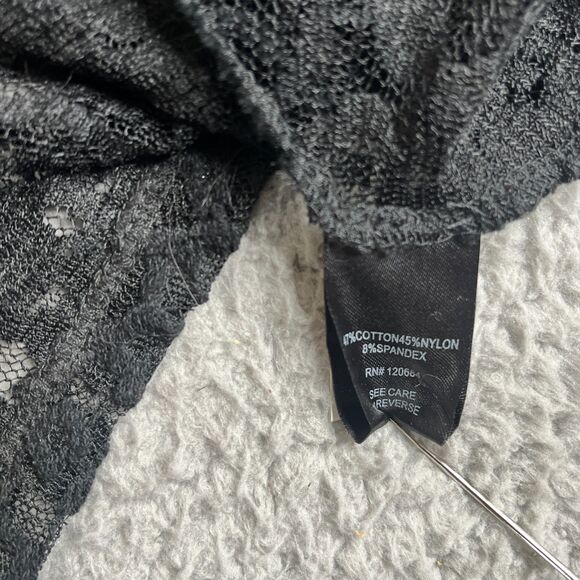 Torrid Cardigan Sweater Womens 2/3 Black Floral Lace Open Front Sheer Plus Flowy - Picture 4 of 10